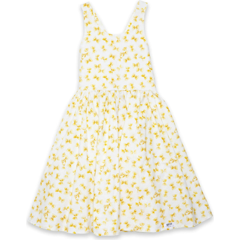 Cross Back Dress in Bow Tie Pasta