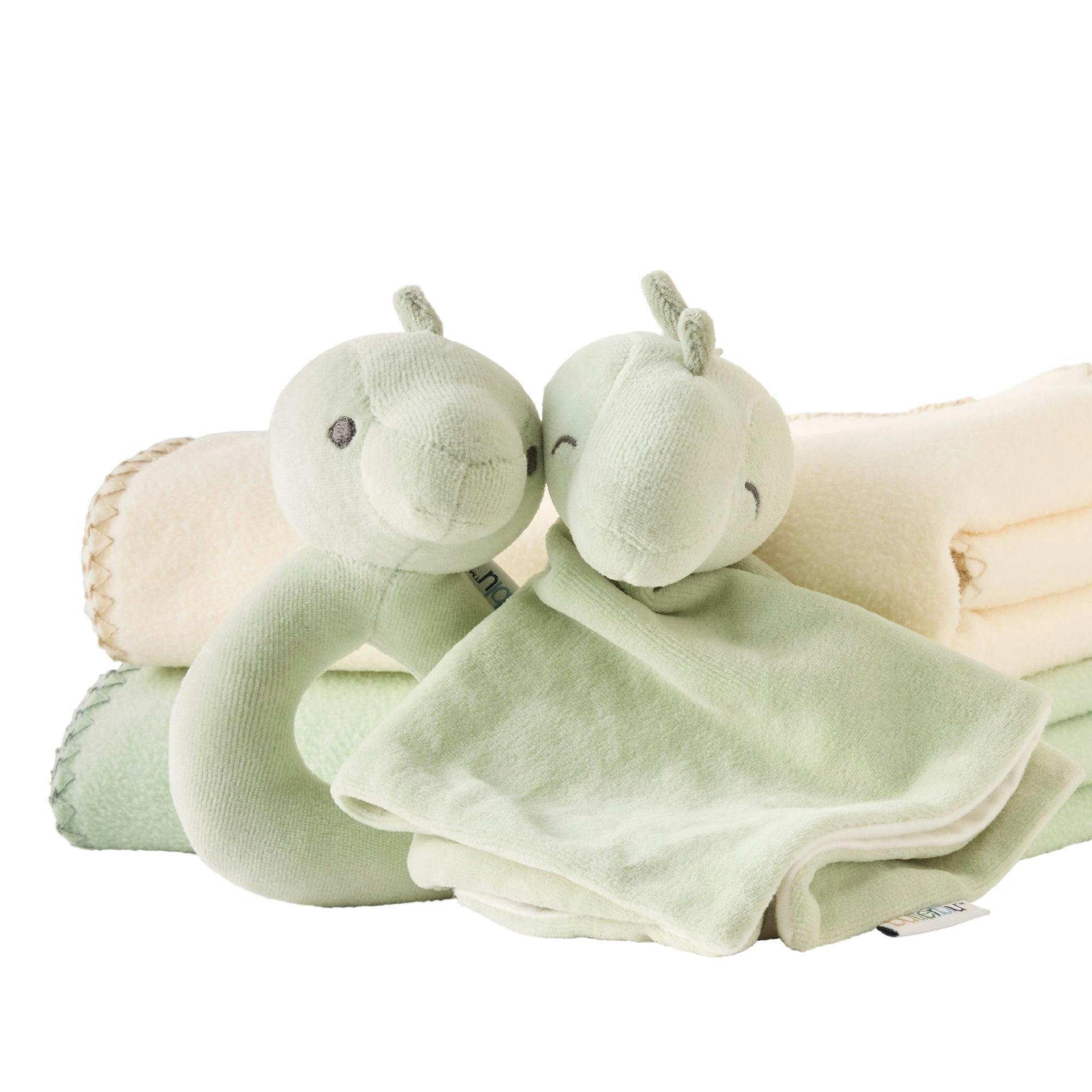 SNUGGLE + SHAKE - Baby Lovey Security Blanket Toy and Rattle Set