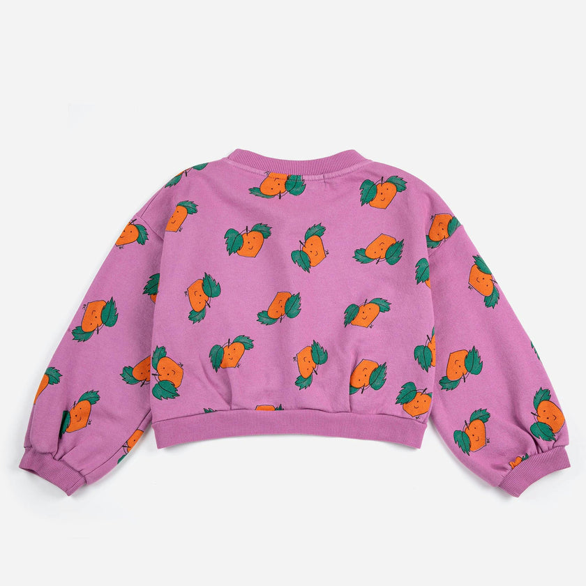 Tangerine all over cropped sweatshirt