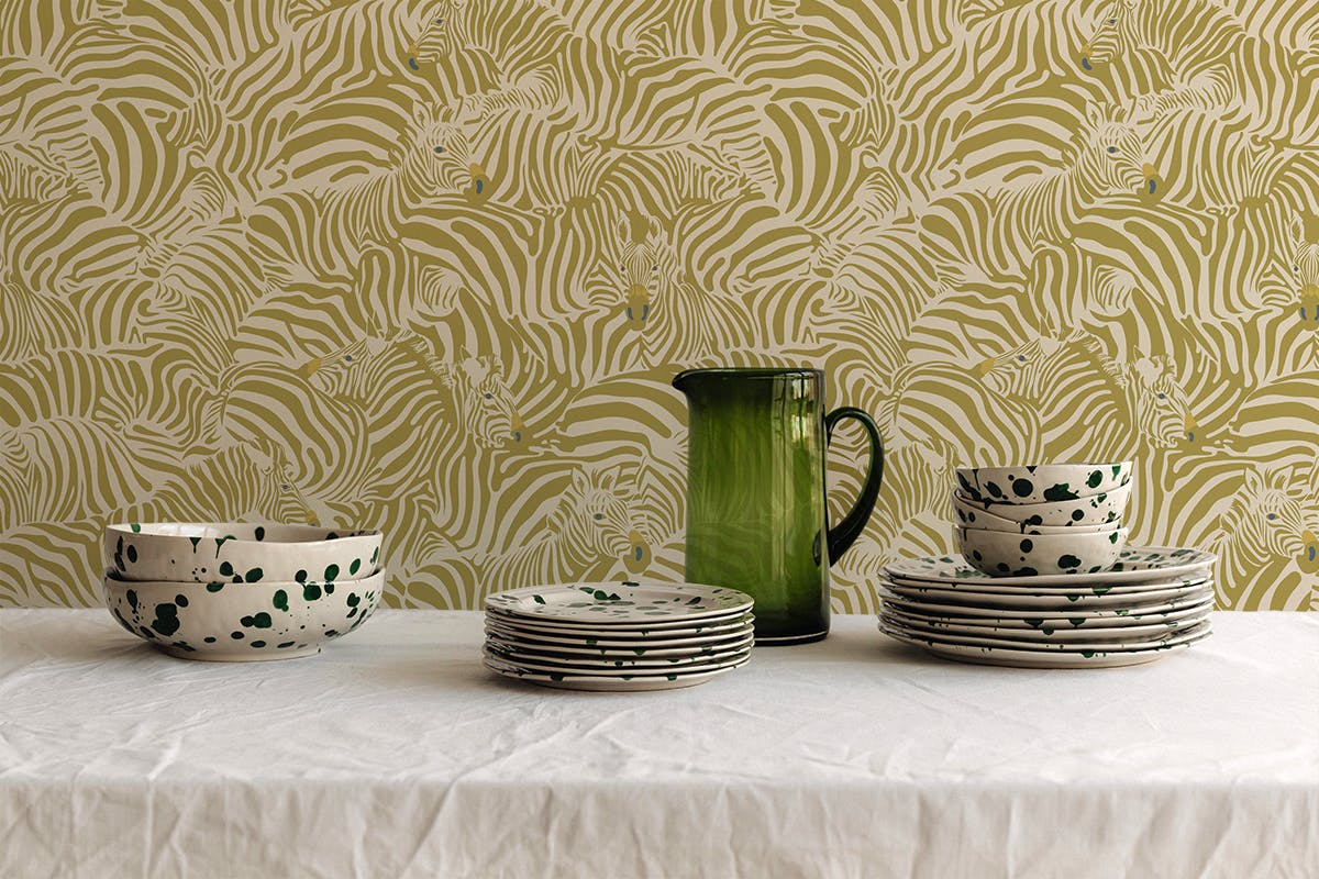 Papier peint Zebra coloris Argan