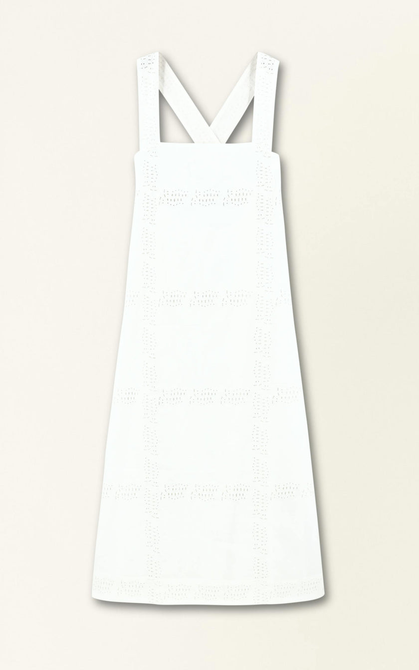 Ica Dress in White Marine Eyelet