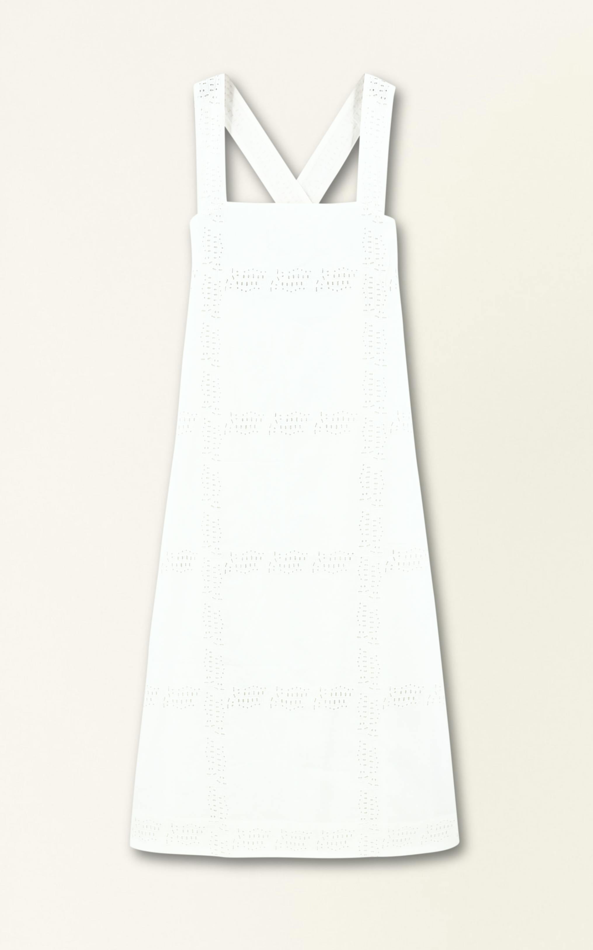 Ica Dress in White Marine Eyelet