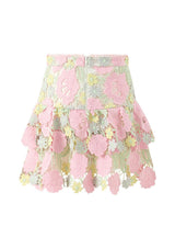 Estella Frill Embroidered Mini Skirt