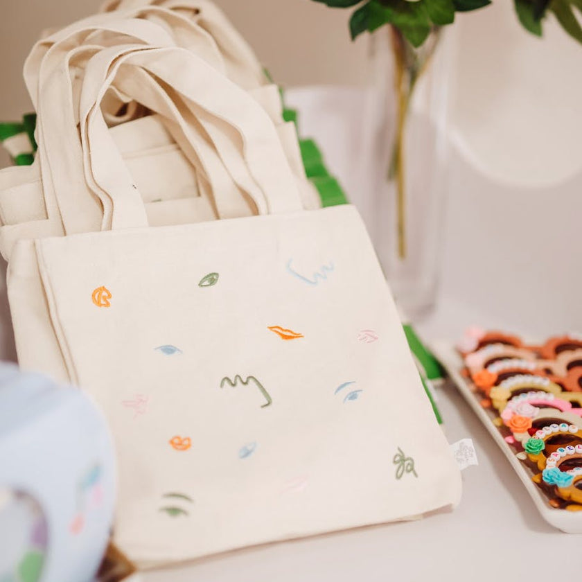 Art Party Embroidered Mini Tote