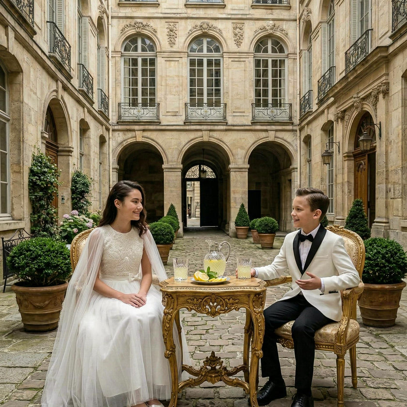 White Suit with Black Shawl Lapel