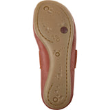 Right Elastic Strap Leather Ballerinas, Red