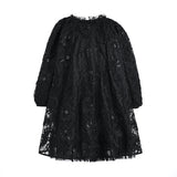 Black Lace Long-Sleeve Dress