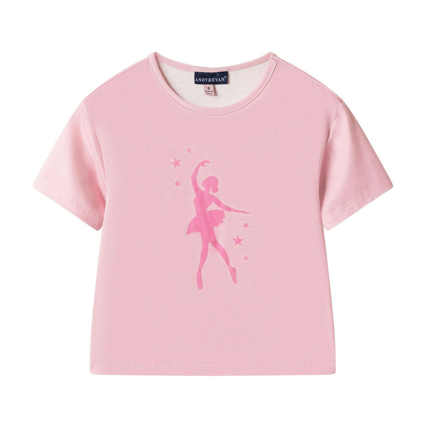 Girls Tee And Short Pajama Set | Pink Ballet