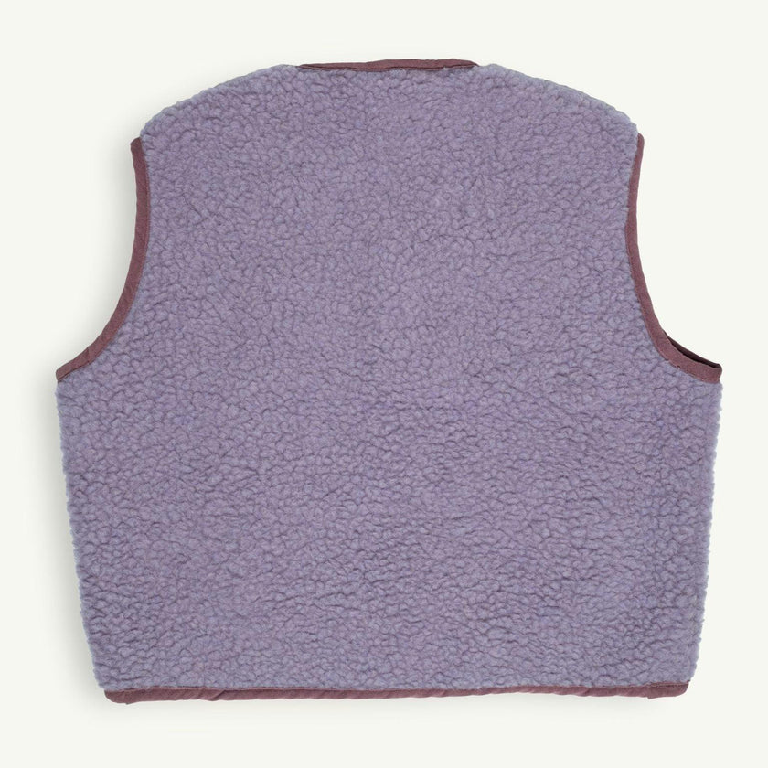 adult merino wool vest - lilac cloud