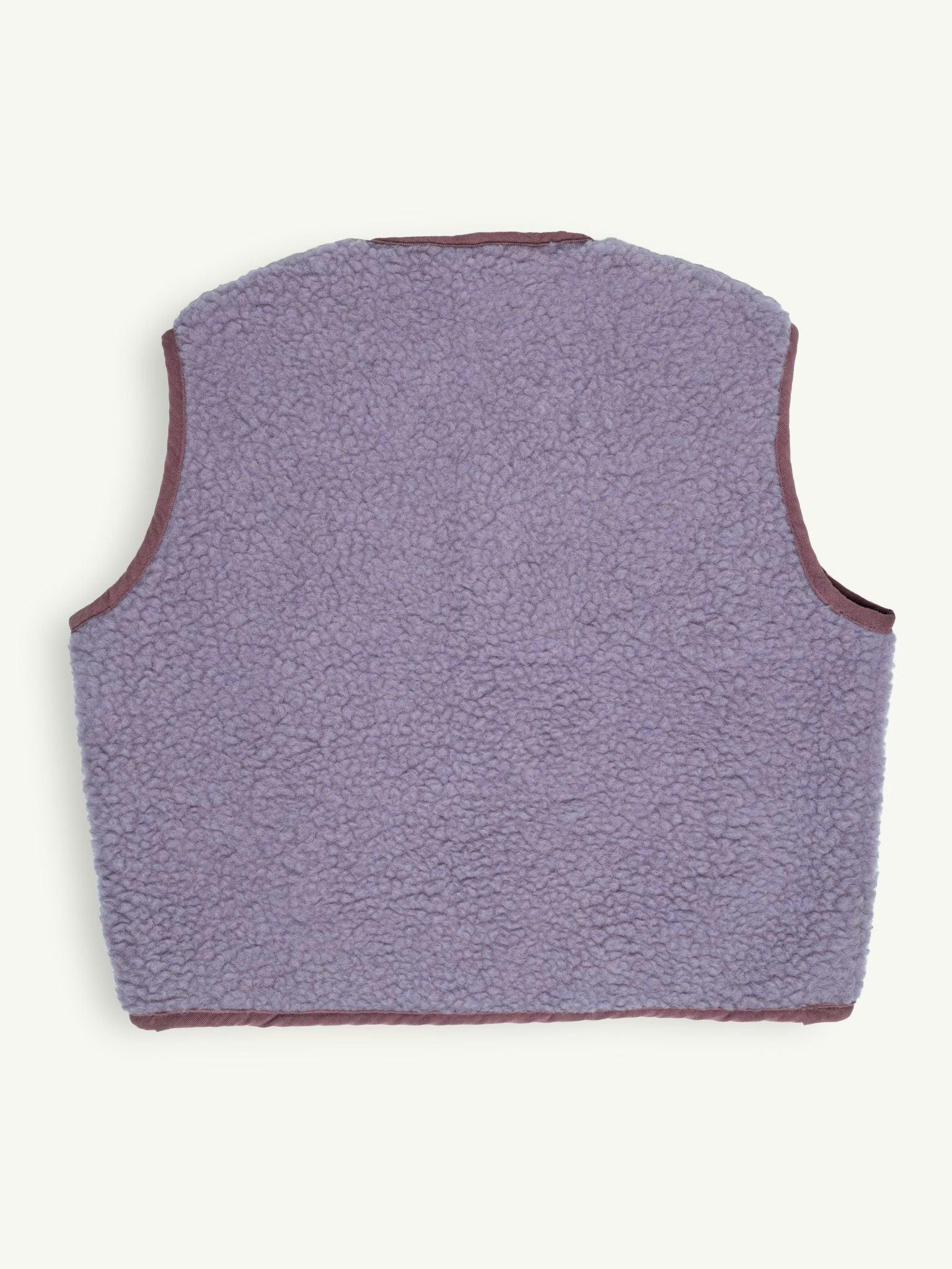 adult merino wool vest - lilac cloud