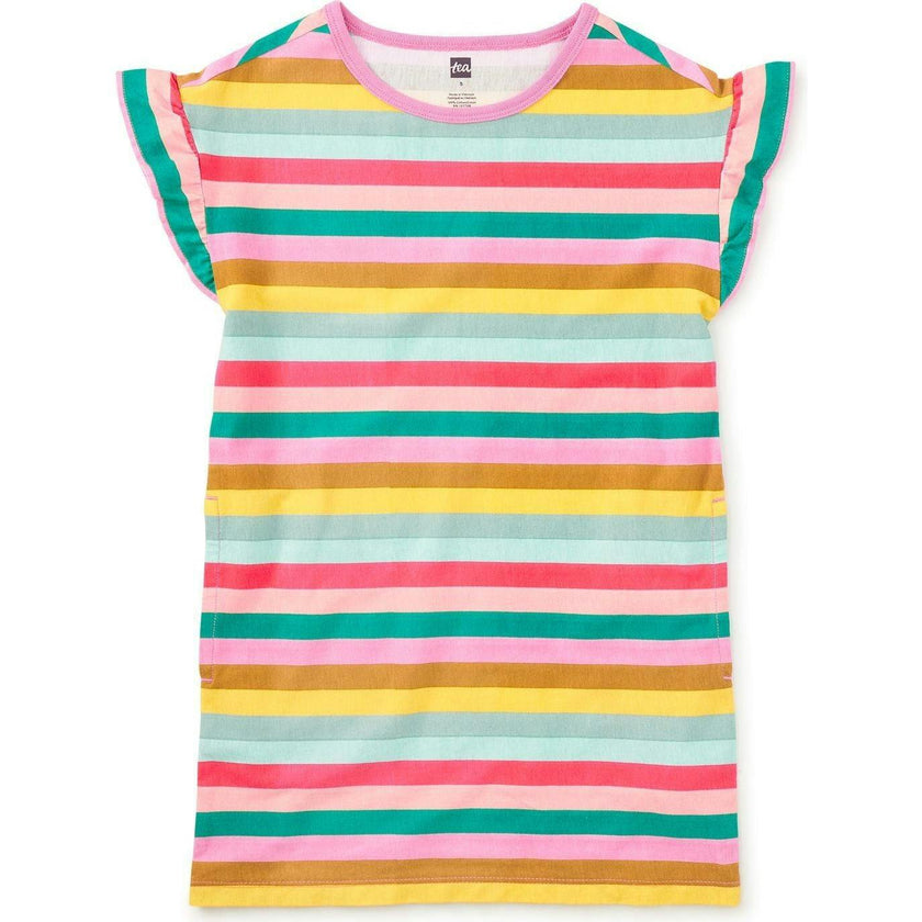 Flutter Sleeve Shift Dress, Pink