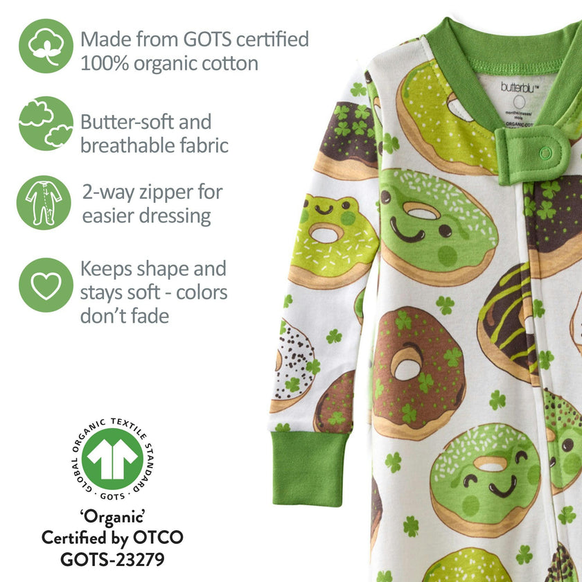 CRUZ Snug-fit Footed Baby Boys Pajamas