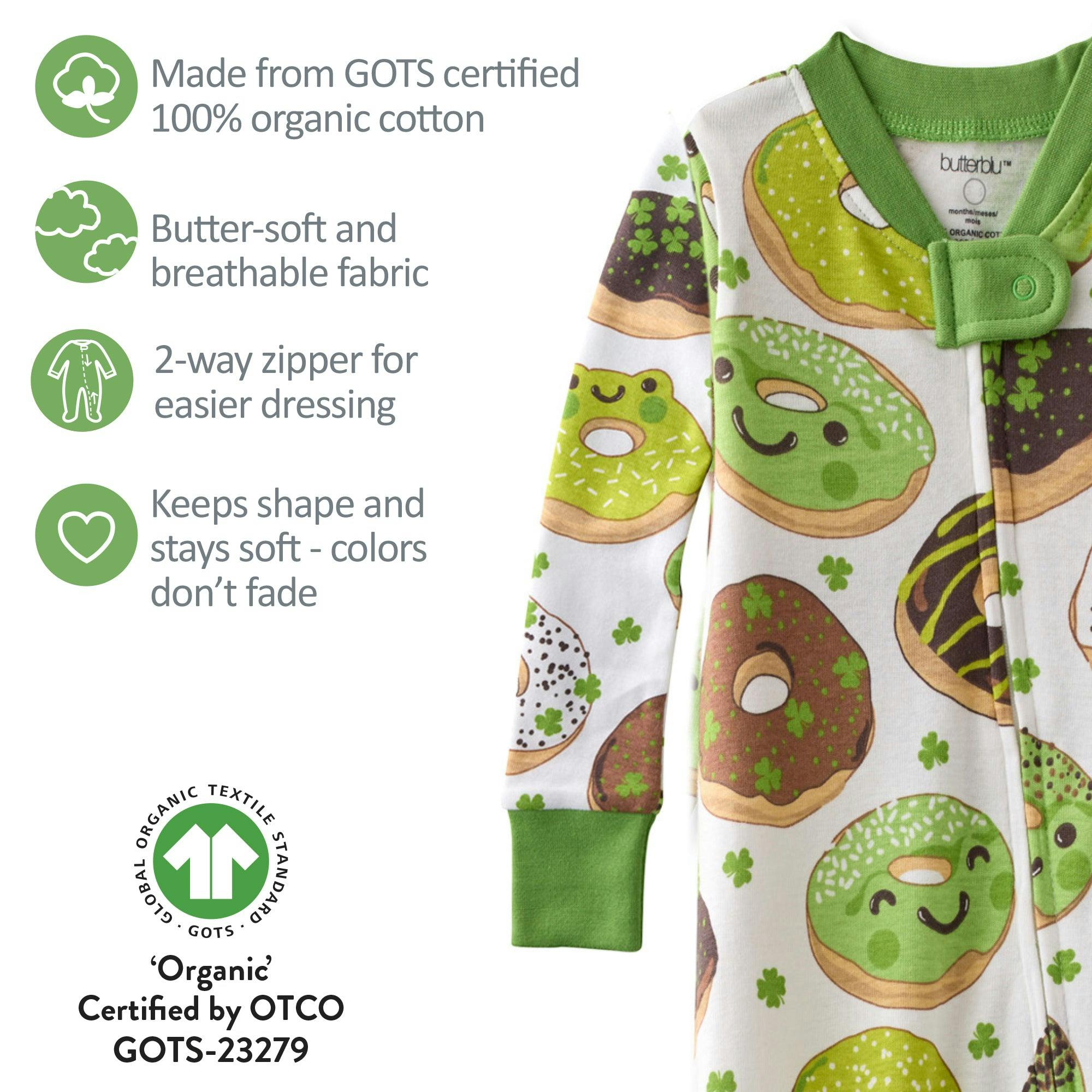CRUZ Snug-fit Footed Baby Boys Pajamas