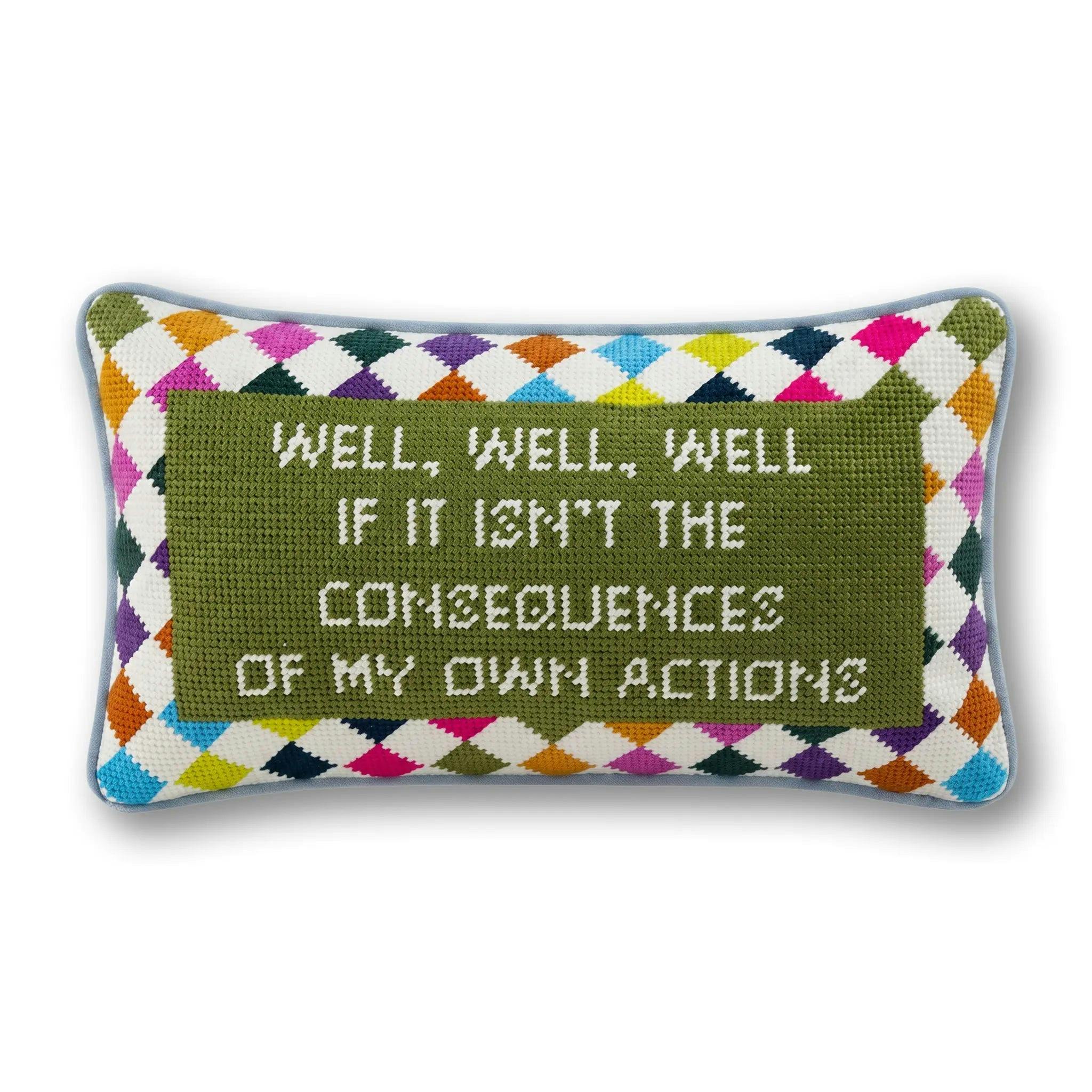 Well Well Well Needlepoint Pillow