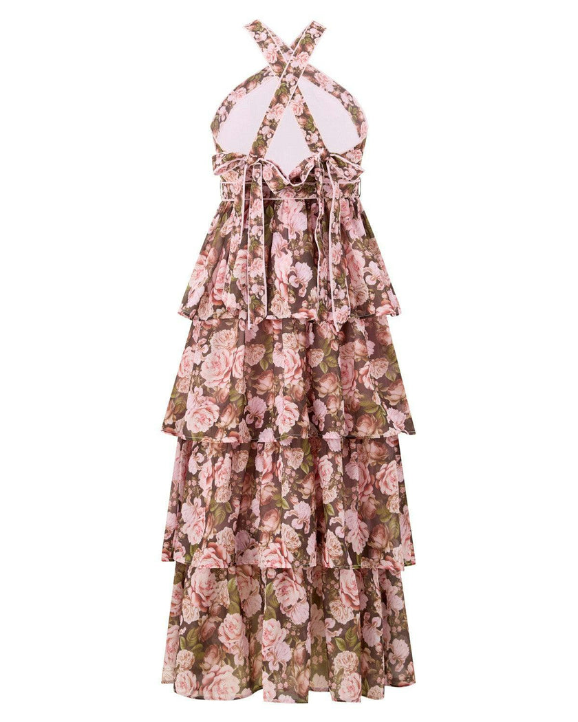 Camellia Halter Neck Maxi Dress