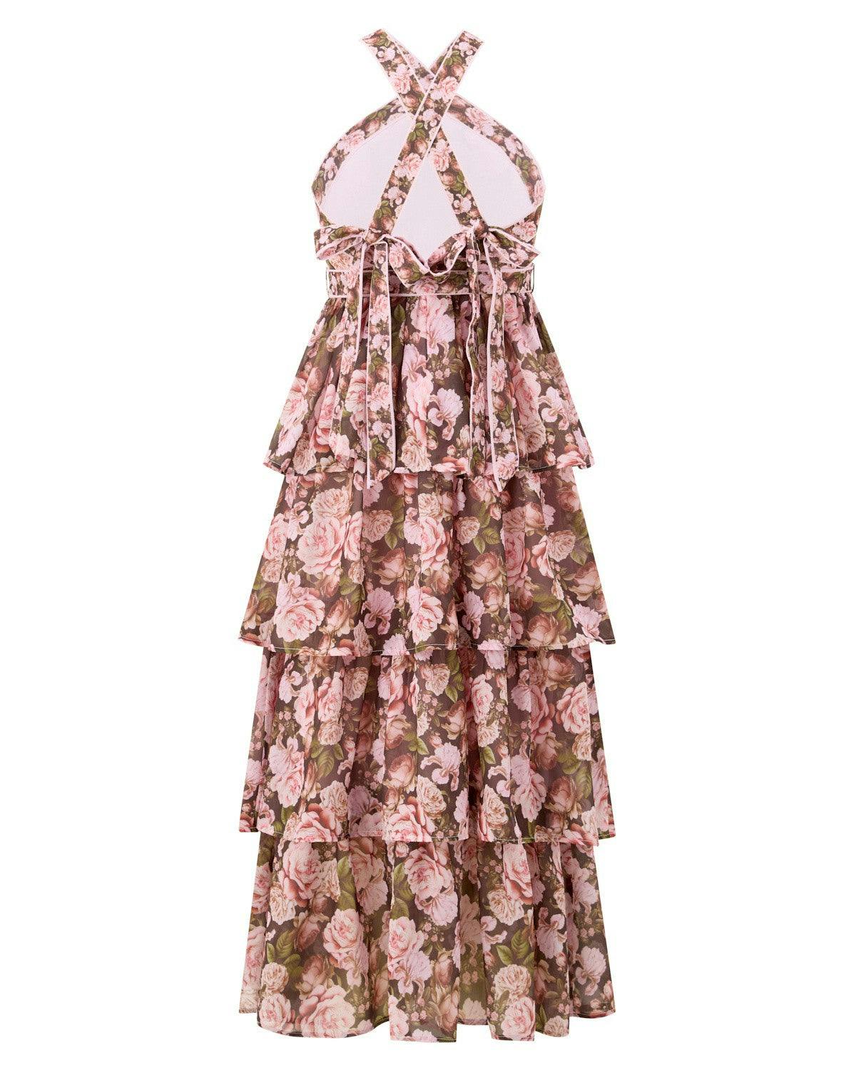Camellia Halter Neck Maxi Dress