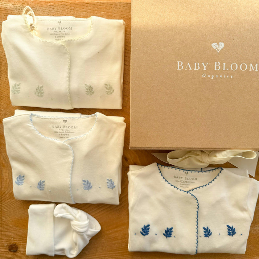 Organic Preemie Sleep Gown Gift Set Leaves