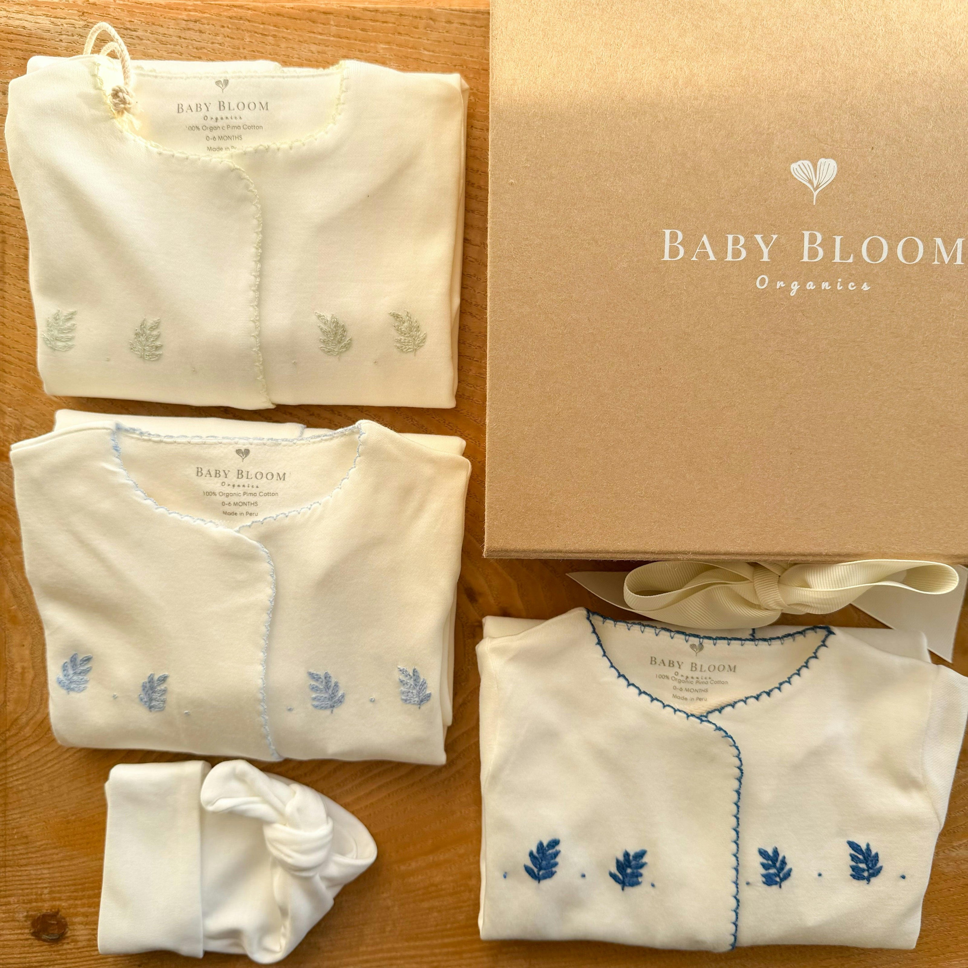 Organic Preemie Sleep Gown Gift Set Leaves