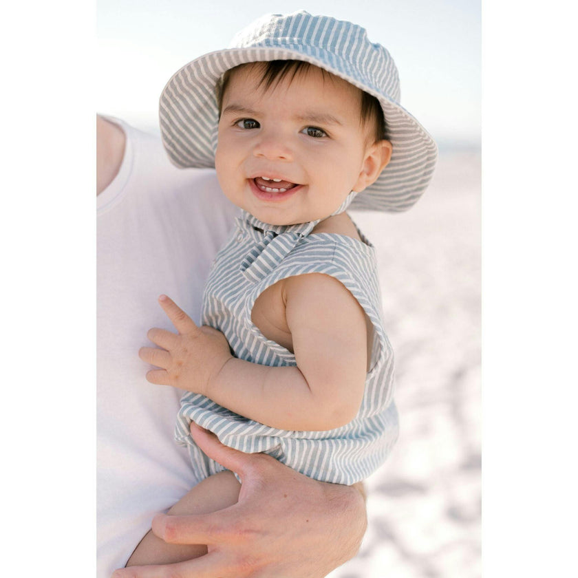 Seersucker Bucket Hat, Blue