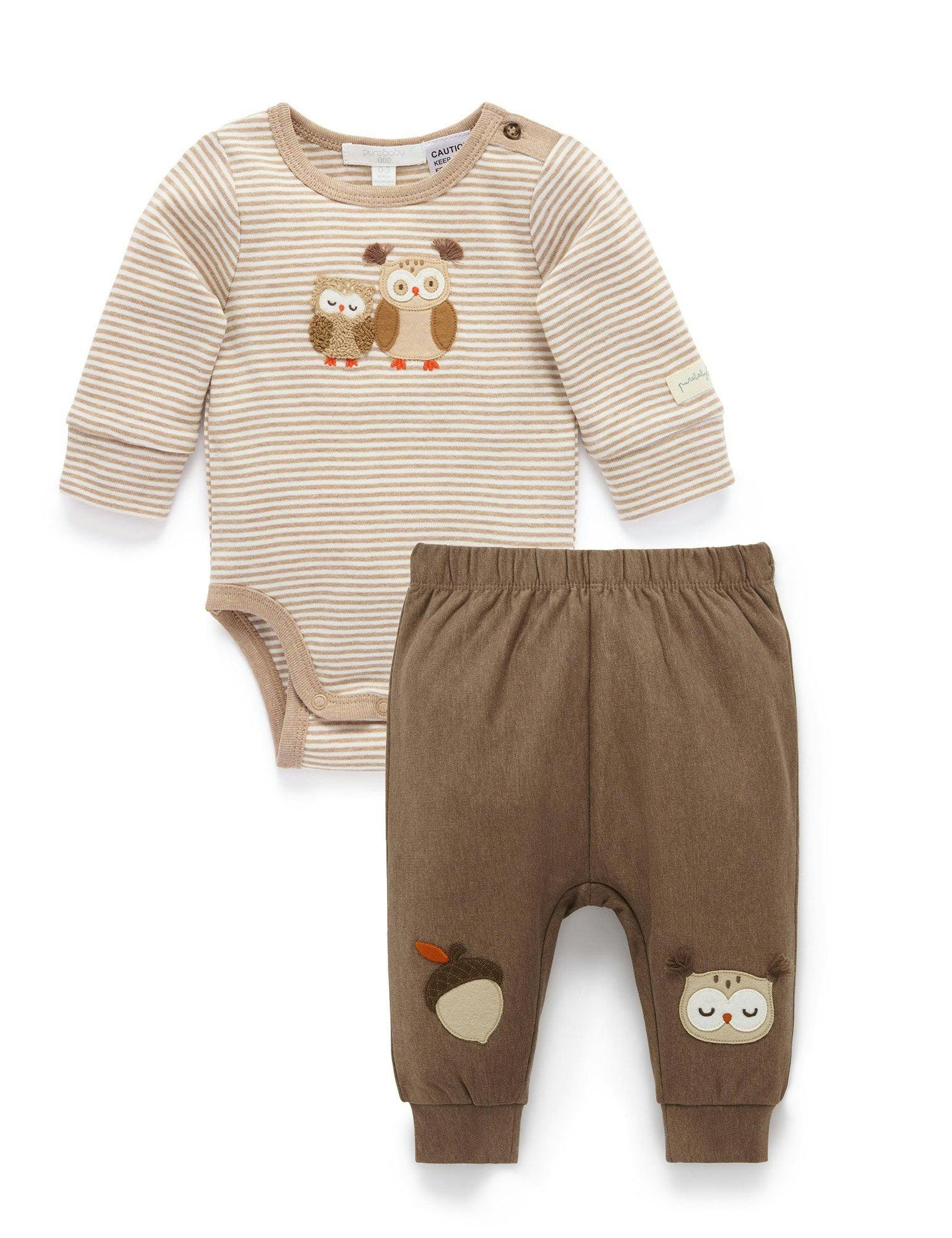Bodysuit & Legging Set Mushroom Mini Stripe