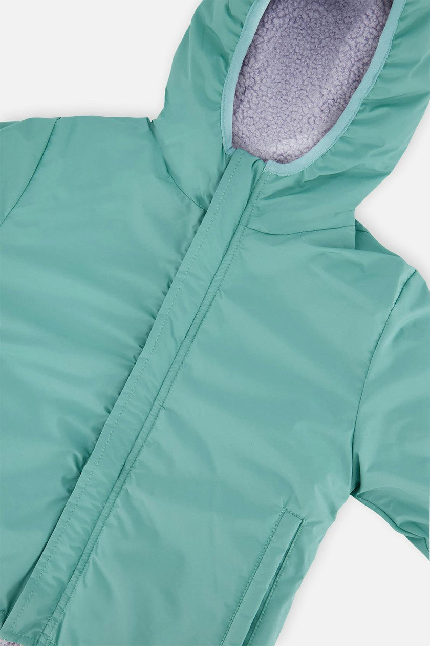Reversible Mid-Season Jacket Pale Blue-Grey And Mauve
