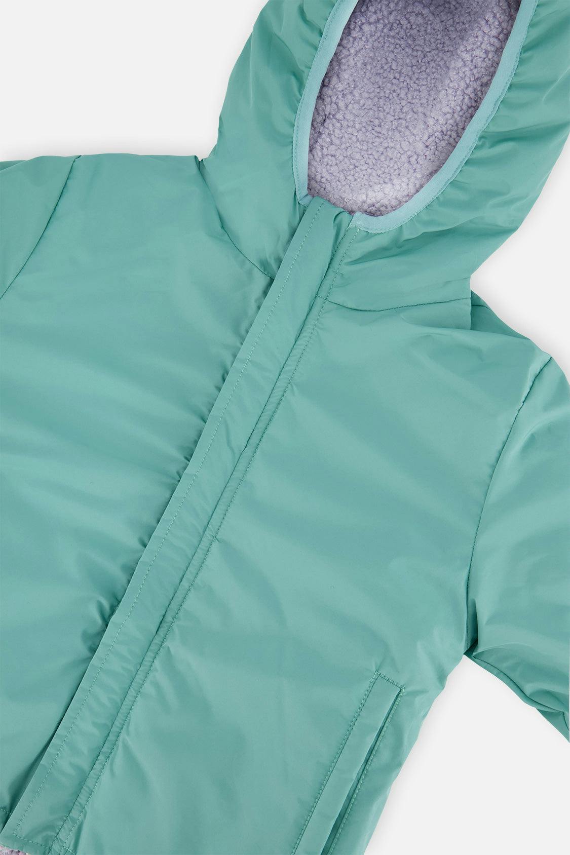 Reversible Mid-Season Jacket Pale Blue-Grey And Mauve