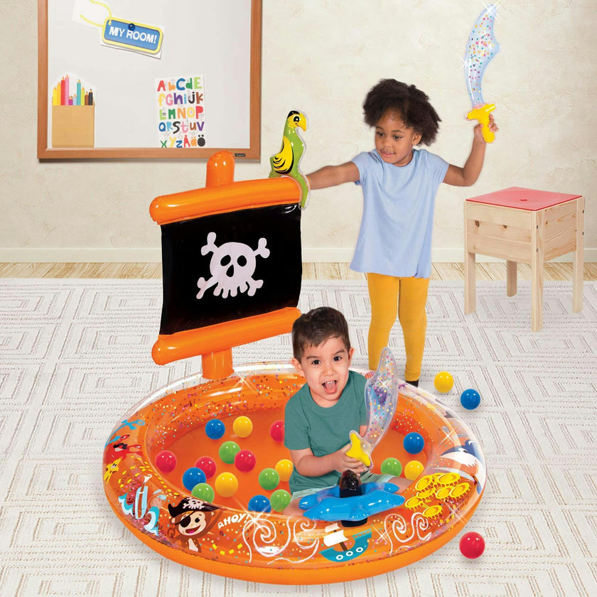 Pirate Sparkle Play Center Inflatable Ball Pit -Includes 20 Balls