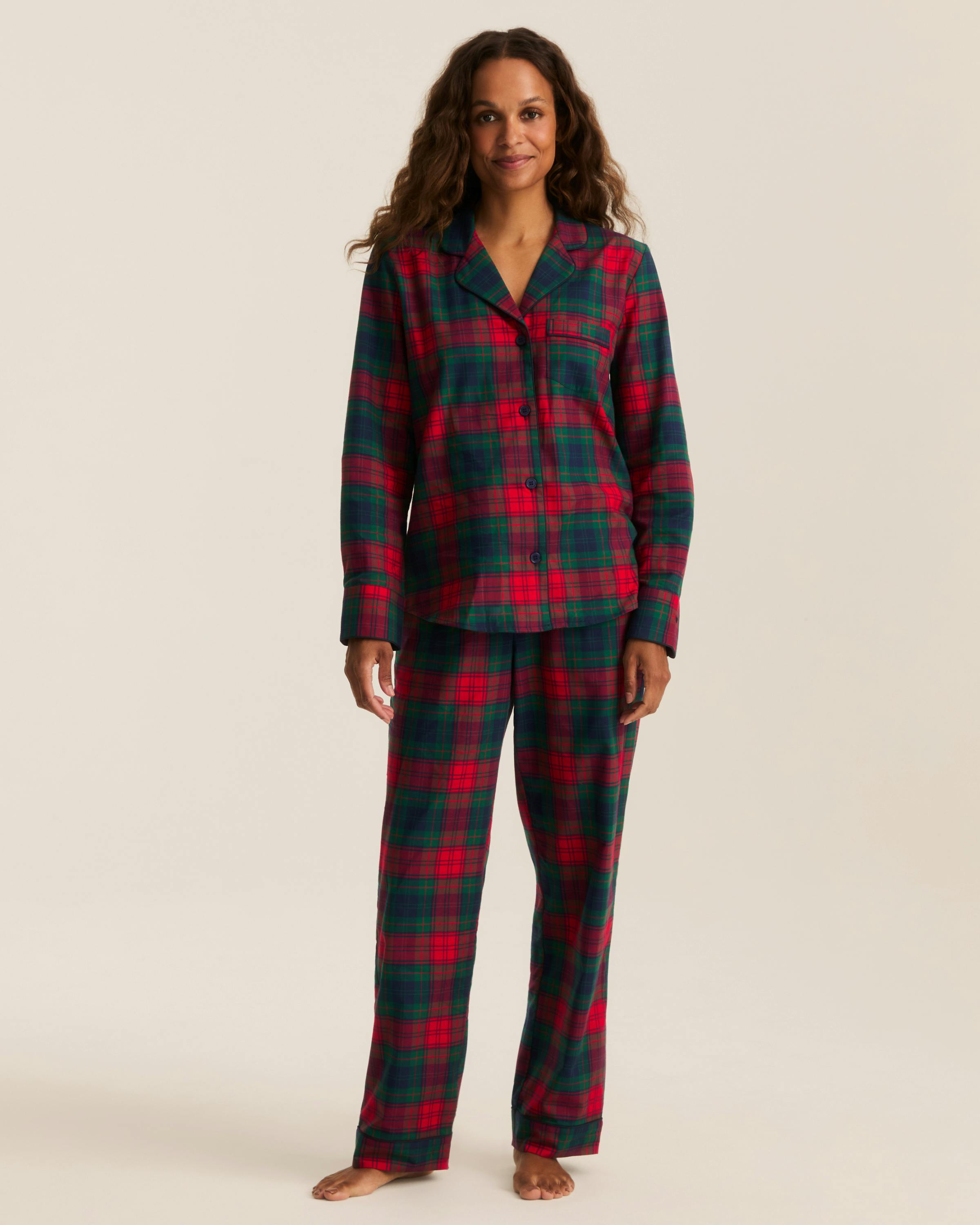 Women's Brushed Twill Pajama Set in St. James Tartan