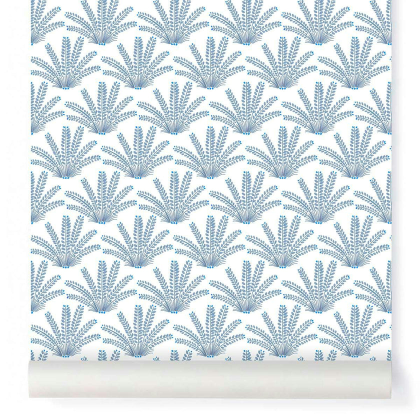 Papier peint MARACAS coloris Bleu compostelle