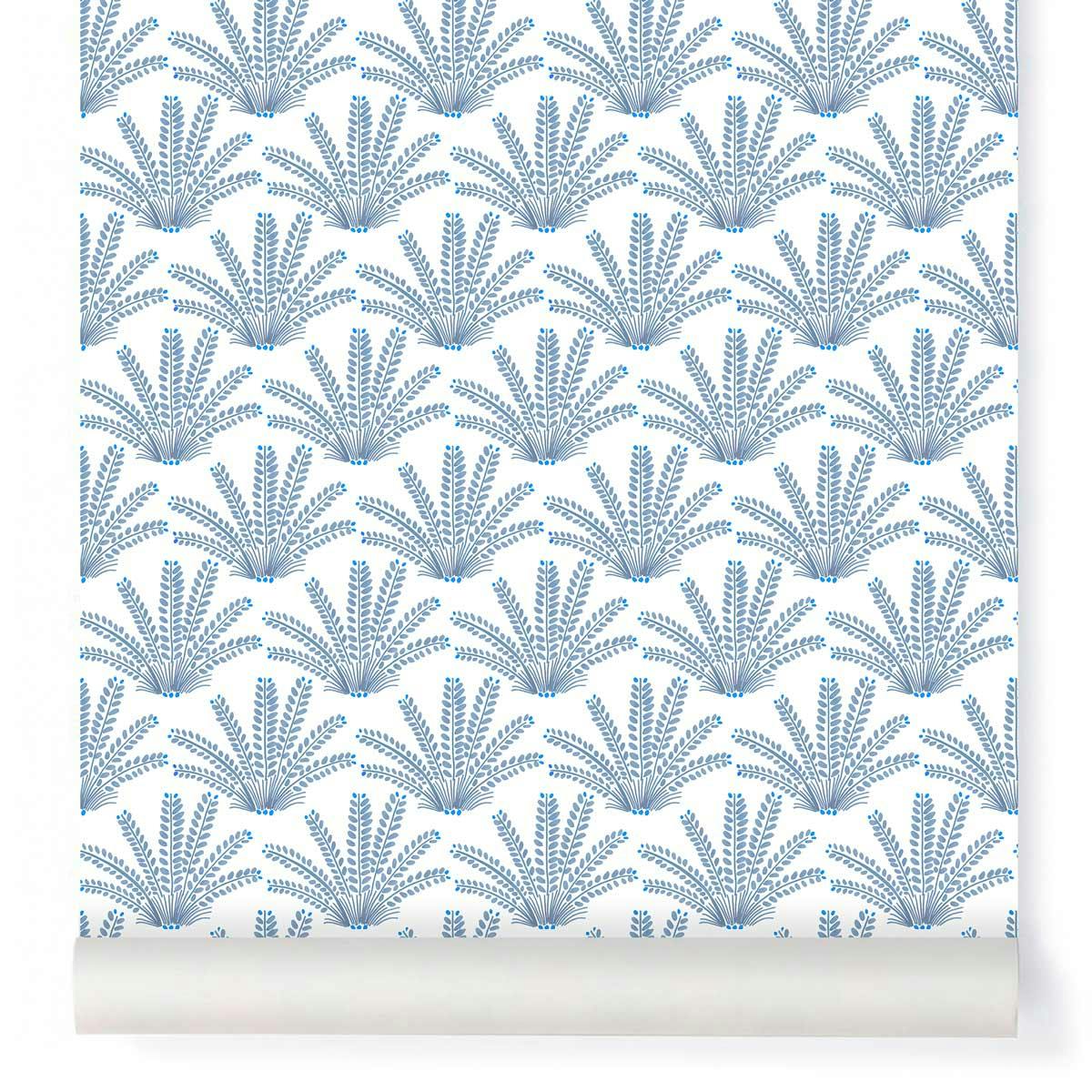 Papier peint MARACAS coloris Bleu compostelle