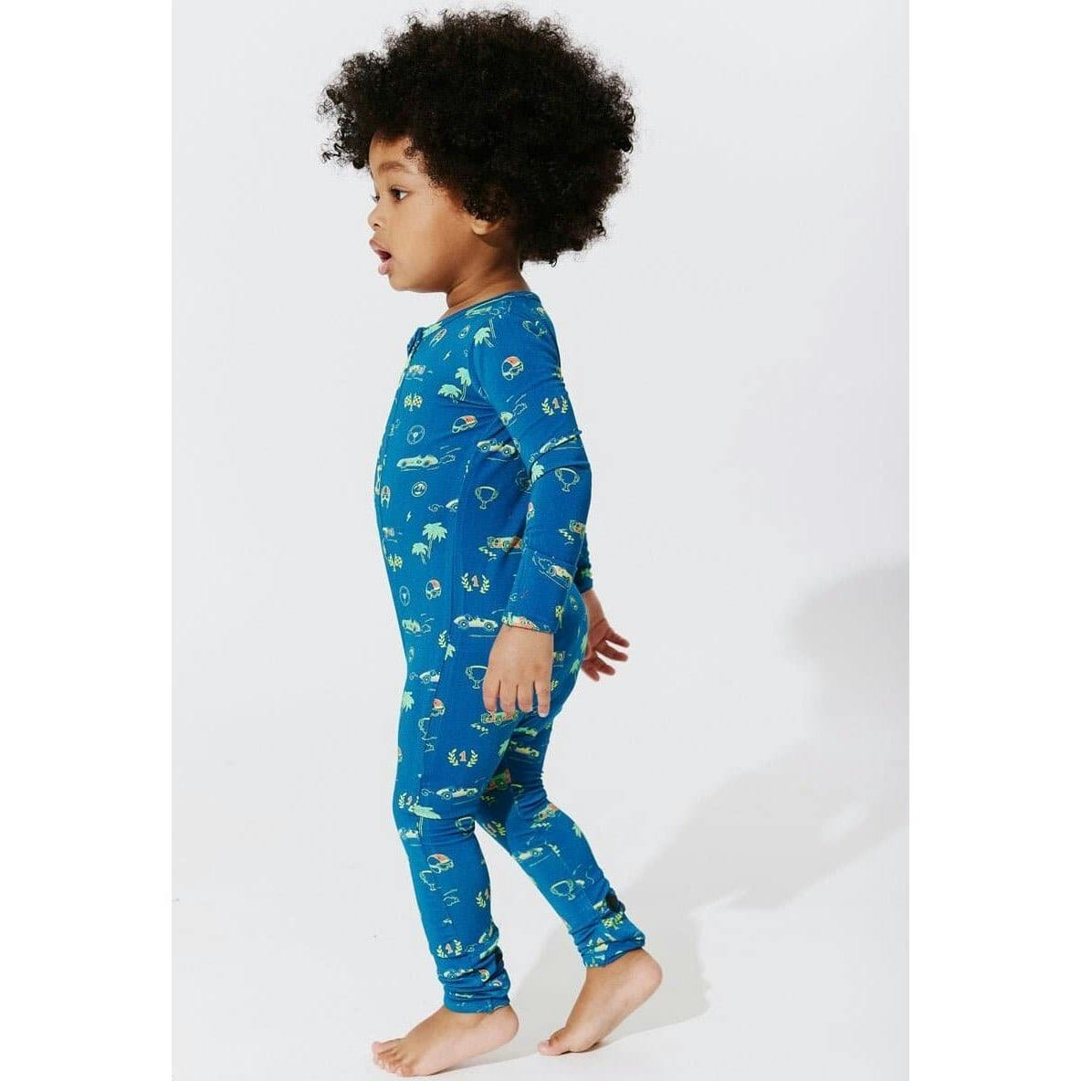 Monaco Blue Bamboo Convertible Footie