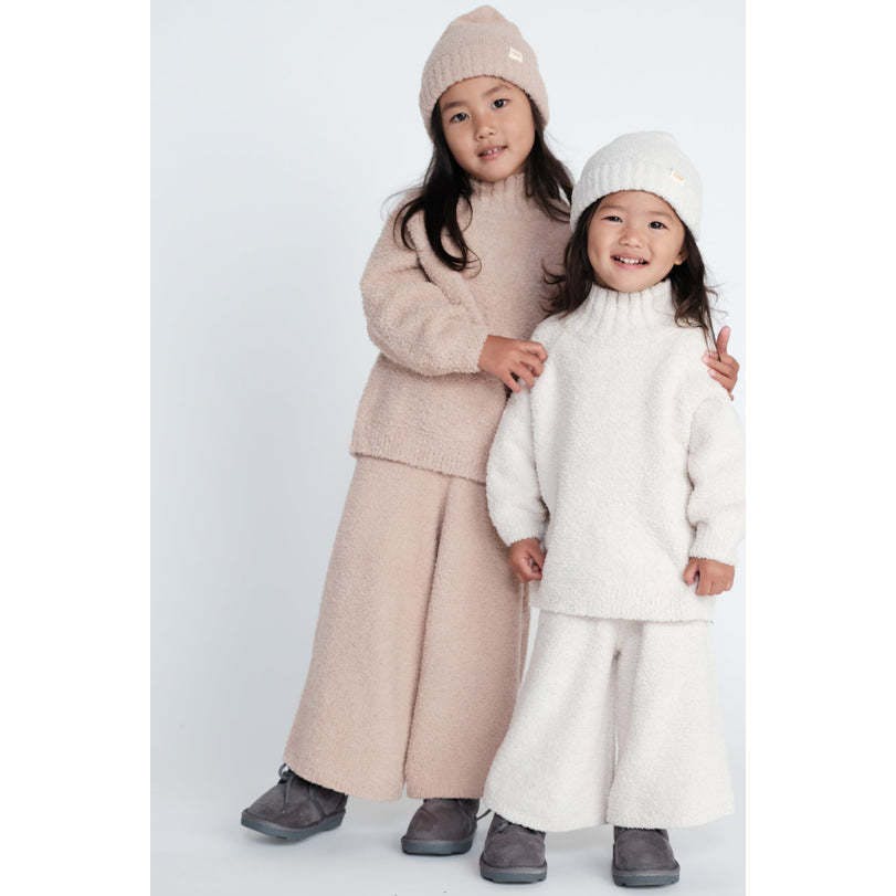 Baby Girls Fuzzy Wide Leg Relaxed Fit Pants