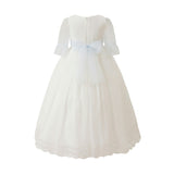 White Montessa Formal Dress with Lace Trim