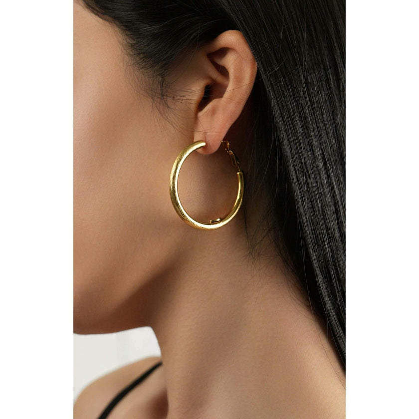 Retro Medium Hoop Earrings