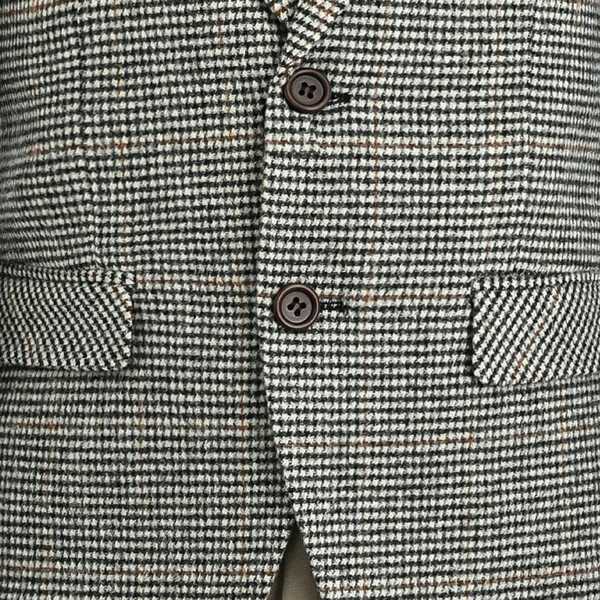 Checkered Blazer and Trousers Set
