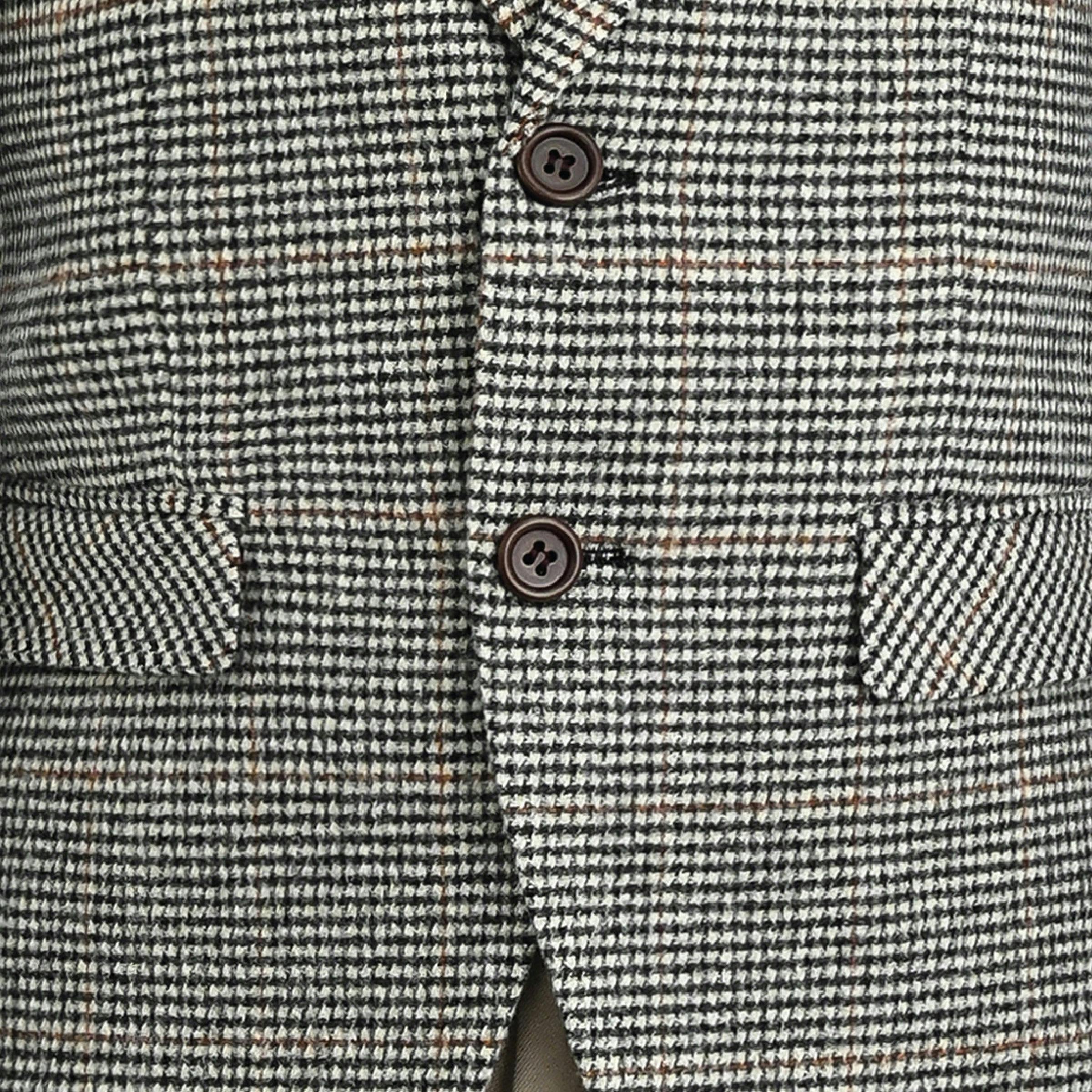 Checkered Blazer and Trousers Set