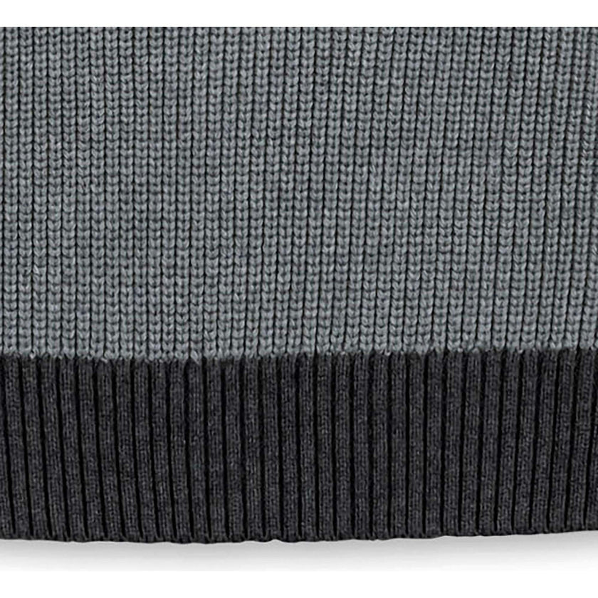 Men's Organic Crew Neck Shoulder Detail Sweater, Grey