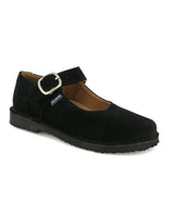 Suede Leather Mary Jane Shoe, Black