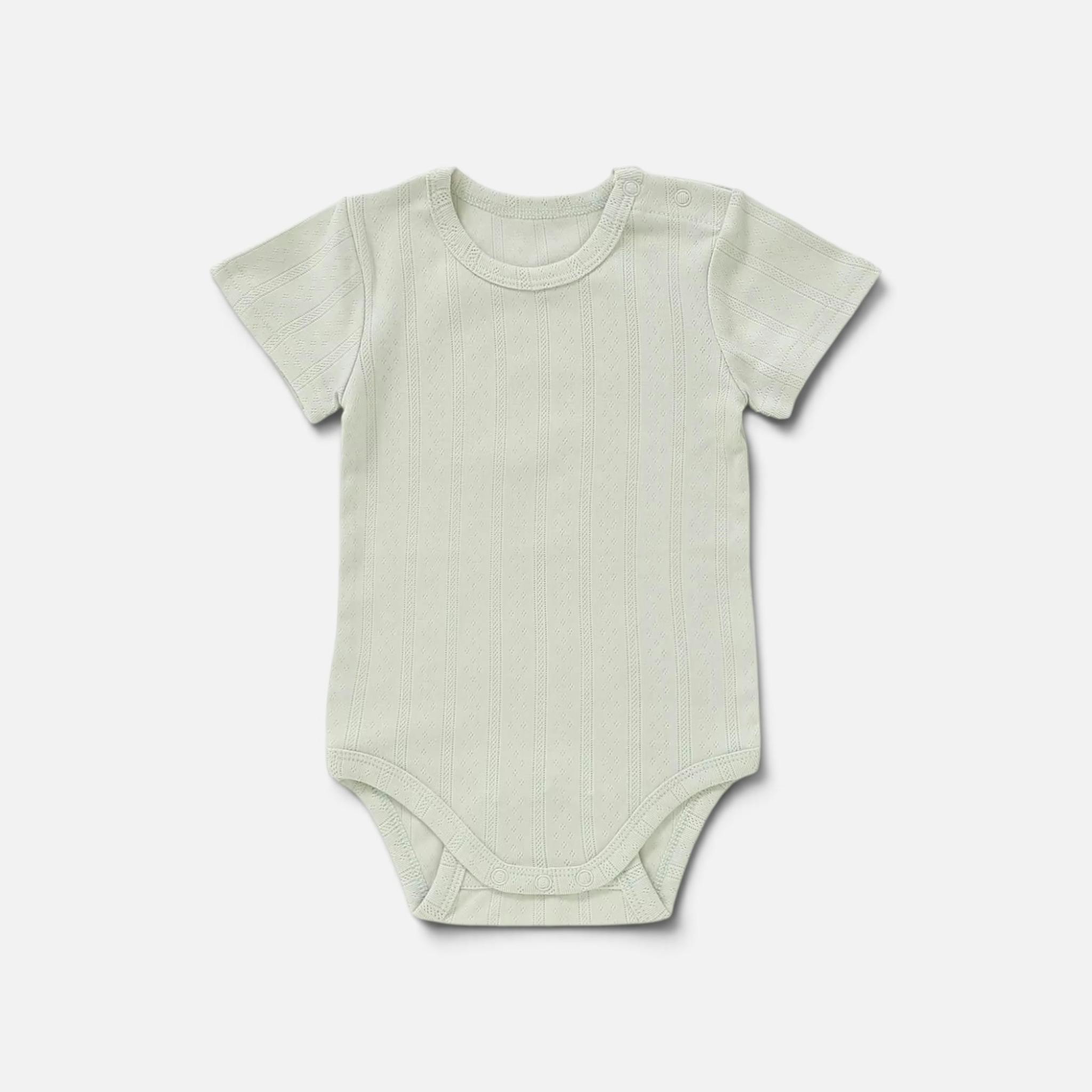 Organic Cotton Pointelle Short Sleeve Romper