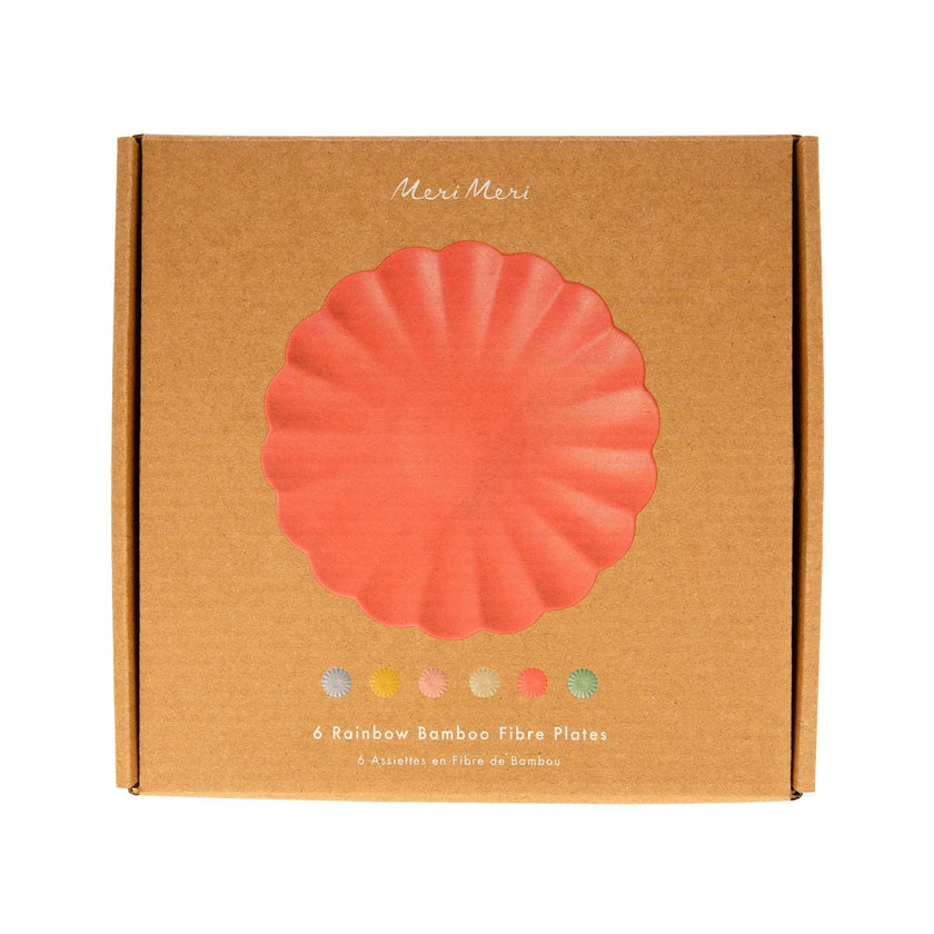 Small Multicolor Reusable Bamboo Plates