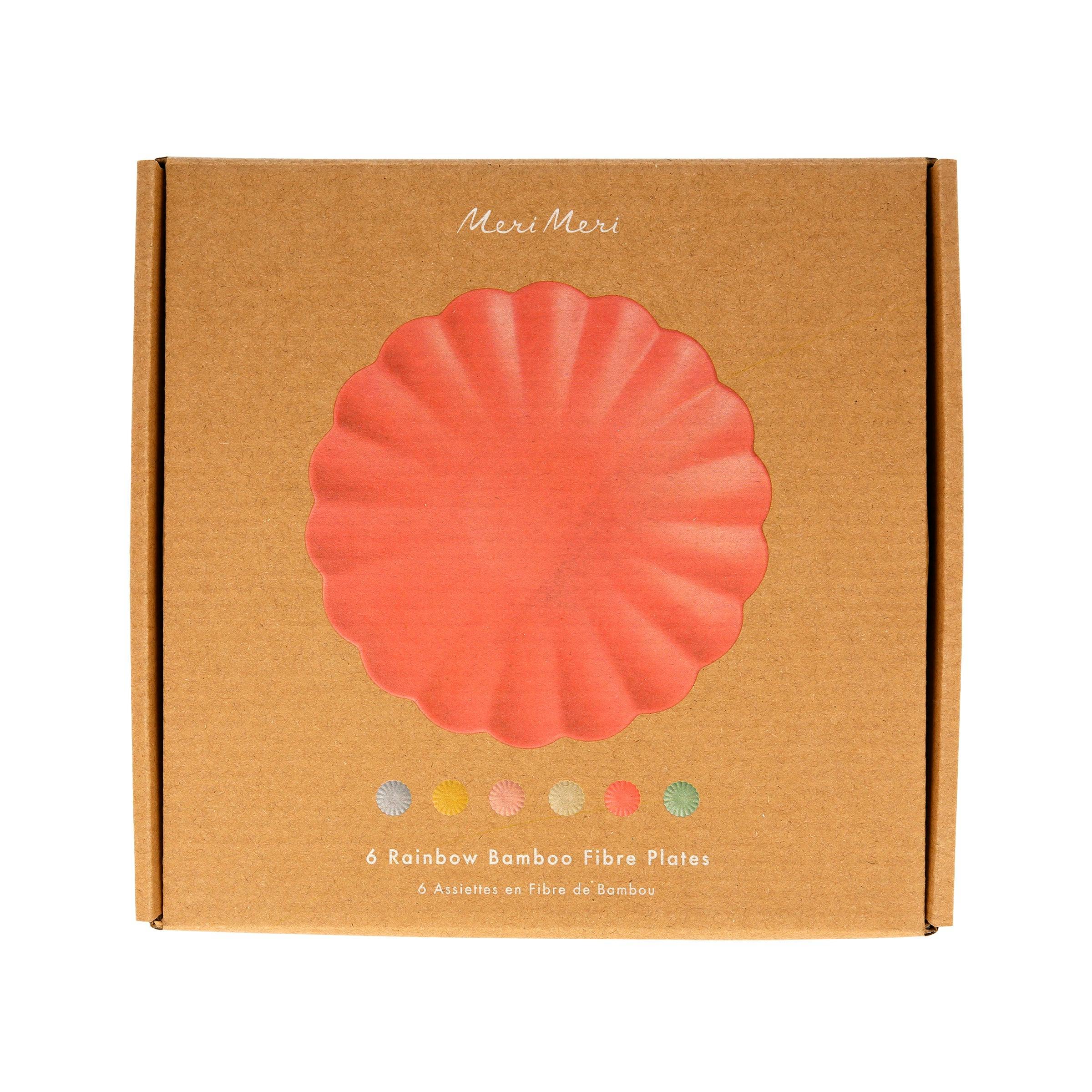 Small Multicolor Reusable Bamboo Plates