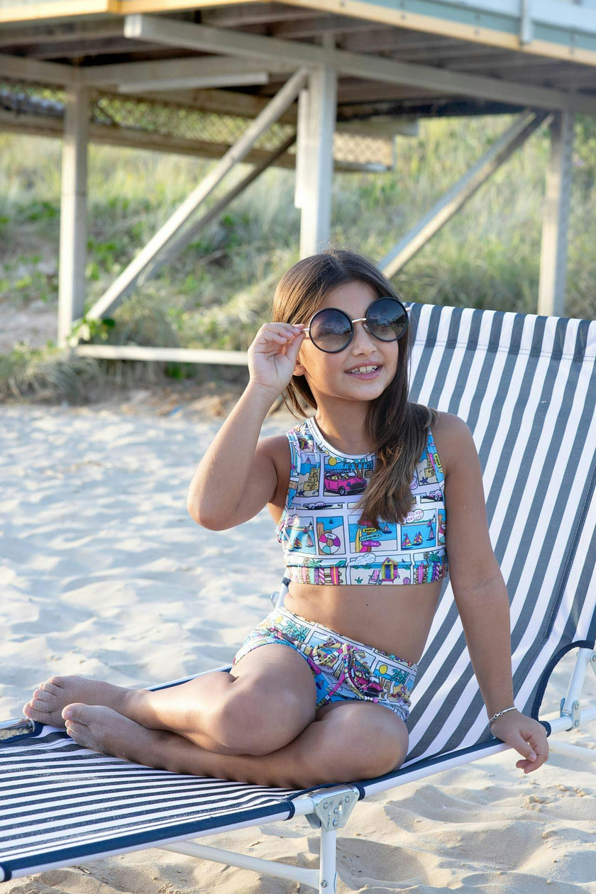 Girls Racer Bikini (Bondi Print)