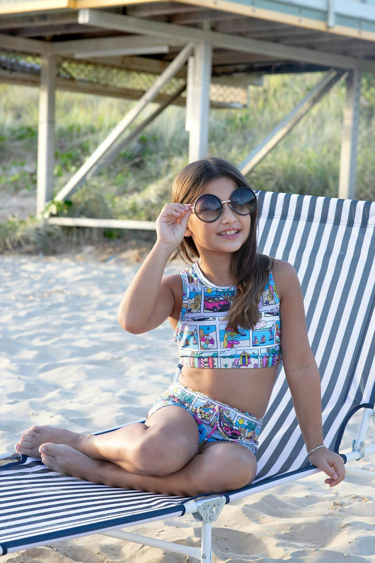 Girls Racer Bikini (Bondi Print)
