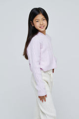 Cable Knit Cropped Hoodie