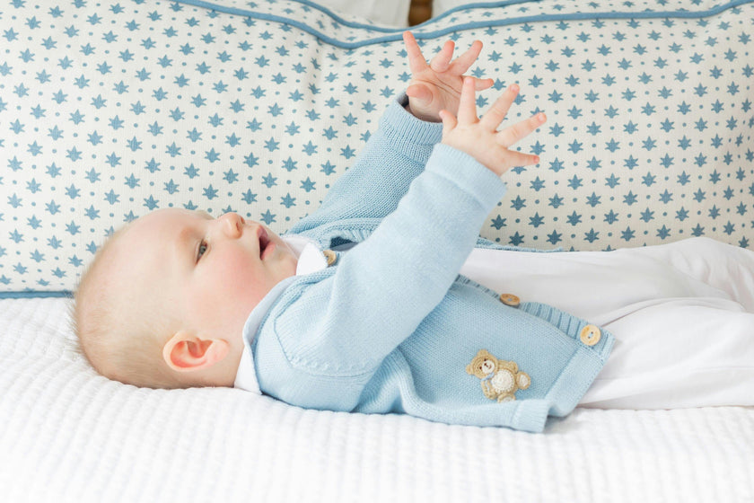Crochet Playsuit - Blue Teddy Bear