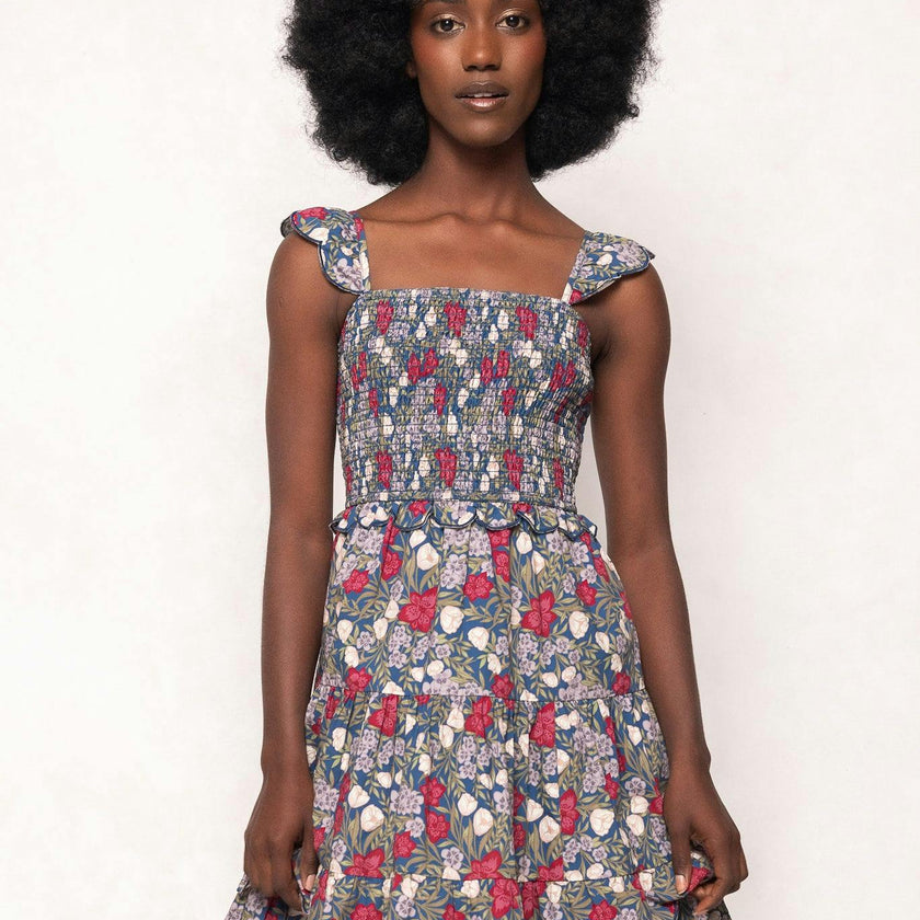 Blossom Dress in Navy Meadow
