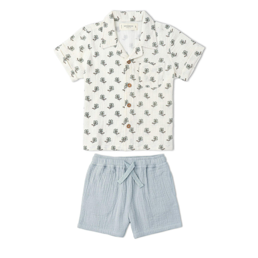 Organic Shirt & Shorts Set - Poppy