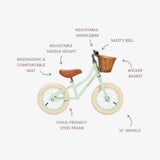 BANWOOD BALANCE BIKE FIRST GO VINTAGE - PALE MINT