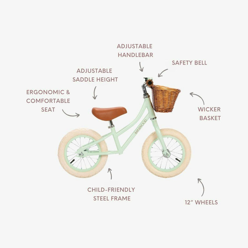 BANWOOD BALANCE BIKE FIRST GO VINTAGE - PALE MINT