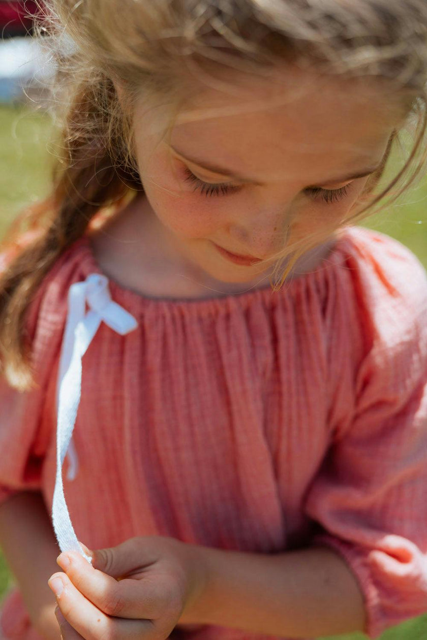 Blouse fille Corfou - Rose